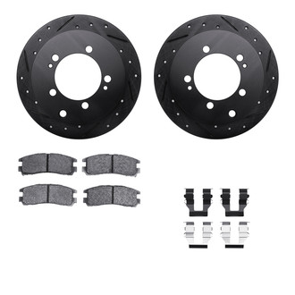 R1 Concepts® - Drilled and Slotted Rear Brake Kit with Performance Sport Pads