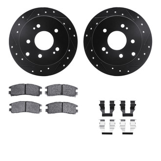 R1 Concepts® - Drilled and Slotted Rear Brake Kit with Performance Sport Pads
