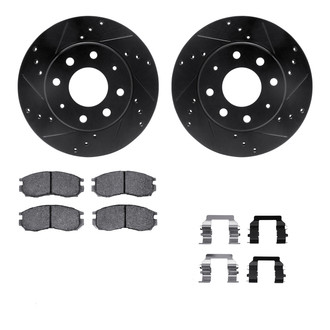 R1 Concepts® - Drilled and Slotted Front Brake Kit with Performance Sport Pads