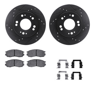 R1 Concepts® - Drilled and Slotted Front Brake Kit with Performance Sport Pads
