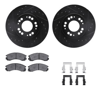 R1 Concepts® - Drilled and Slotted Front Brake Kit with Performance Sport Pads