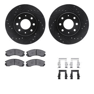 R1 Concepts® - Drilled and Slotted Front Brake Kit with Performance Sport Pads
