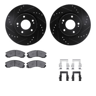 R1 Concepts® - Drilled and Slotted Front Brake Kit with Performance Sport Pads