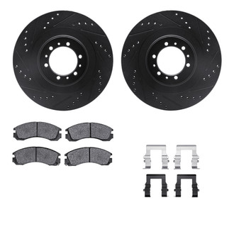 R1 Concepts® - Drilled and Slotted Front Brake Kit with Performance Sport Pads