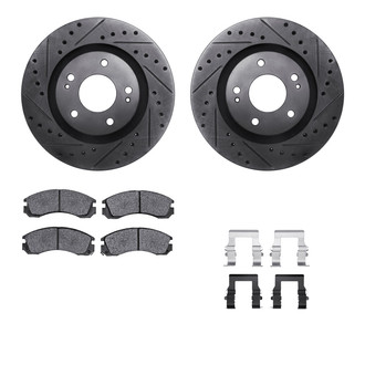 R1 Concepts® - Drilled and Slotted Front Brake Kit with Performance Sport Pads