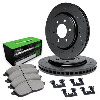 R1 Concepts® - Drilled and Slotted Brake Kit with Performance Sport Pads