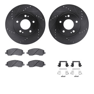 R1 Concepts® - Drilled and Slotted Front Brake Kit with Performance Sport Pads