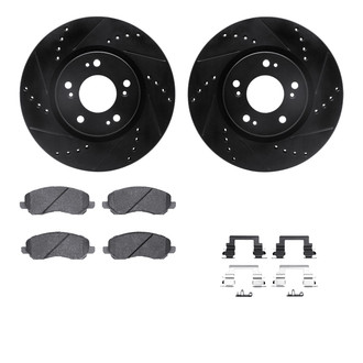 R1 Concepts® - Drilled and Slotted Front Brake Kit with Performance Sport Pads