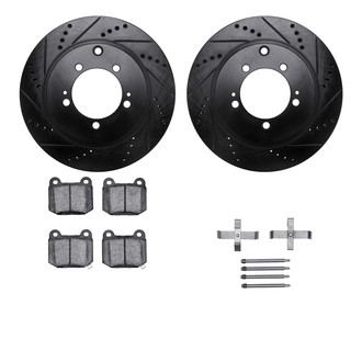 R1 Concepts® - Drilled and Slotted Rear Brake Kit with Performance Sport Pads