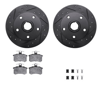 R1 Concepts® - Drilled and Slotted Rear Brake Kit with Performance Sport Pads