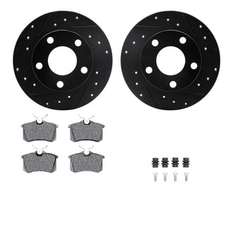R1 Concepts® - Drilled and Slotted Rear Brake Kit with Performance Sport Pads