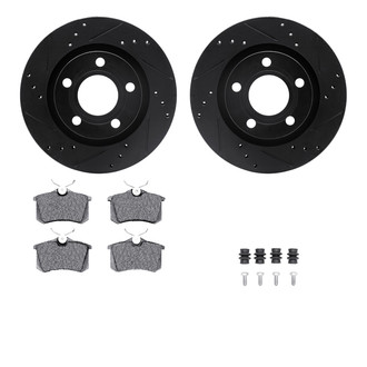 R1 Concepts® - Drilled and Slotted Rear Brake Kit with Performance Sport Pads