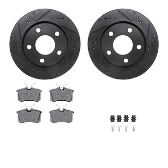 R1 Concepts® - Drilled and Slotted Rear Brake Kit with Performance Sport Pads
