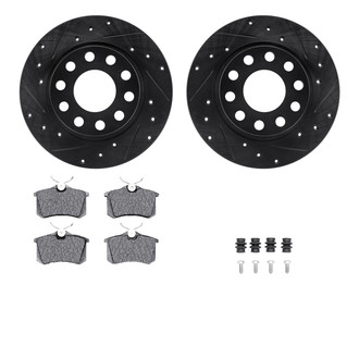 R1 Concepts® - Drilled and Slotted Rear Brake Kit with Performance Sport Pads