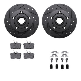 R1 Concepts® - Drilled and Slotted Rear Brake Kit with Performance Sport Pads
