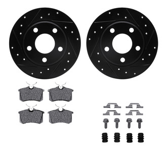 R1 Concepts® - Drilled and Slotted Rear Brake Kit with Performance Sport Pads