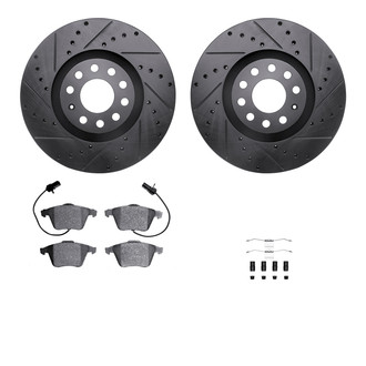 R1 Concepts® - Drilled and Slotted Front Brake Kit with Performance Sport Pads