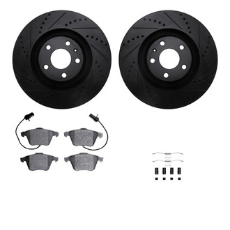 R1 Concepts® - Drilled and Slotted Front Brake Kit with Performance Sport Pads