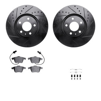 R1 Concepts® - Drilled and Slotted Front Brake Kit with Performance Sport Pads