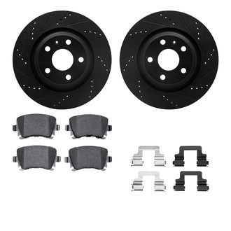 R1 Concepts® - Drilled and Slotted Rear Brake Kit with Performance Sport Pads
