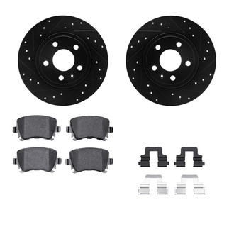 R1 Concepts® - Drilled and Slotted Rear Brake Kit with Performance Sport Pads