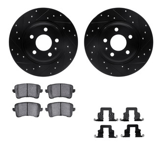 R1 Concepts® - Drilled and Slotted Rear Brake Kit with Performance Sport Pads