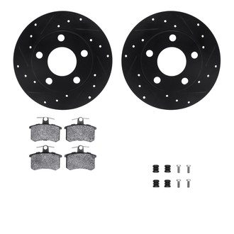 R1 Concepts® - Drilled and Slotted Rear Brake Kit with Performance Sport Pads