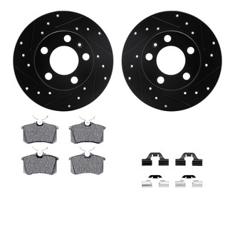 R1 Concepts® - Drilled and Slotted Rear Brake Kit with Performance Sport Pads