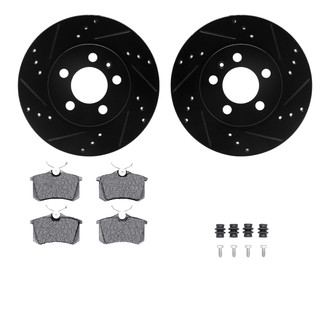 R1 Concepts® - Drilled and Slotted Rear Brake Kit with Performance Sport Pads