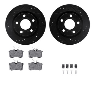 R1 Concepts® - Drilled and Slotted Rear Brake Kit with Performance Sport Pads