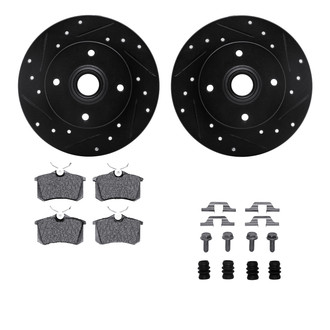 R1 Concepts® - Drilled and Slotted Rear Brake Kit with Performance Sport Pads