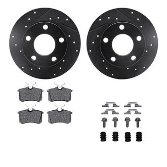 R1 Concepts® - Drilled and Slotted Rear Brake Kit with Performance Sport Pads