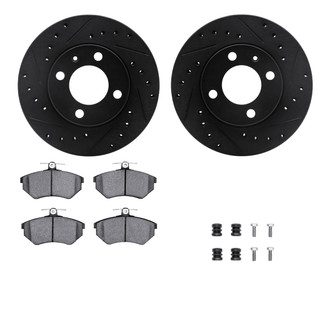 R1 Concepts® - Drilled and Slotted Front Brake Kit with Performance Sport Pads