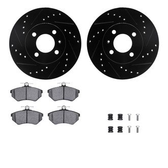 R1 Concepts® - Drilled and Slotted Front Brake Kit with Performance Sport Pads