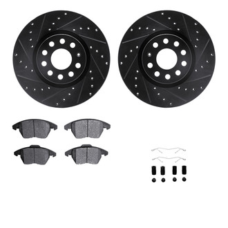 R1 Concepts® - Drilled and Slotted Front Brake Kit with Performance Sport Pads