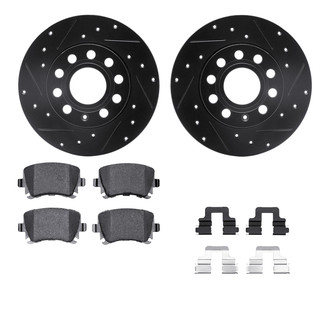 R1 Concepts® - Drilled and Slotted Rear Brake Kit with Performance Sport Pads