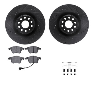 R1 Concepts® - Drilled and Slotted Front Brake Kit with Performance Sport Pads