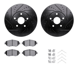 R1 Concepts® - Drilled and Slotted Front Brake Kit with Performance Sport Pads