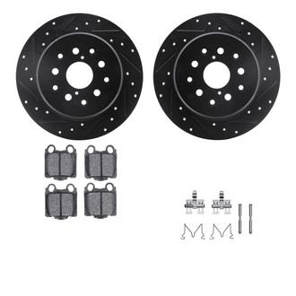 R1 Concepts® - Drilled and Slotted Rear Brake Kit with Performance Sport Pads