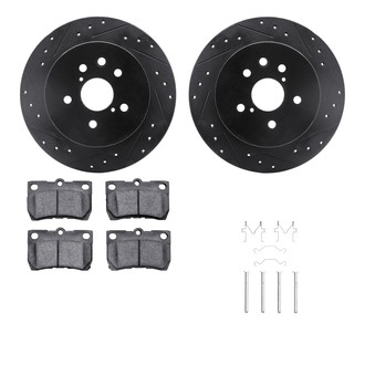 R1 Concepts® - Drilled and Slotted Rear Brake Kit with Performance Sport Pads