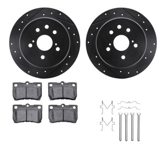 R1 Concepts® - Drilled and Slotted Rear Brake Kit with Performance Sport Pads