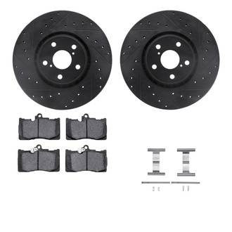 R1 Concepts® - Drilled and Slotted Front Brake Kit with Performance Sport Pads