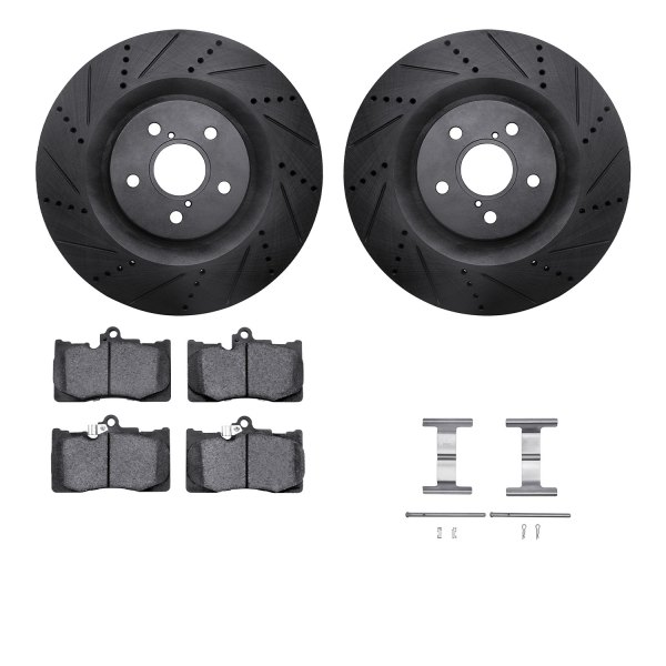  R1 Concepts® - Drilled and Slotted Front Brake Kit with Performance Sport Pads