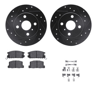 R1 Concepts® - Drilled and Slotted Rear Brake Kit with Performance Sport Pads