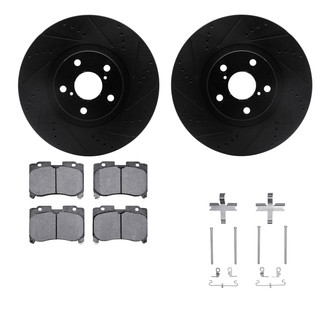 R1 Concepts® - Drilled and Slotted Front Brake Kit with Performance Sport Pads