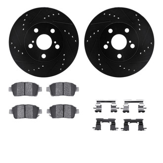 R1 Concepts® - Drilled and Slotted Front Brake Kit with Performance Sport Pads