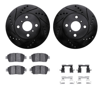 R1 Concepts® - Drilled and Slotted Front Brake Kit with Performance Sport Pads