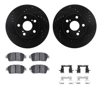 R1 Concepts® - Drilled and Slotted Front Brake Kit with Performance Sport Pads