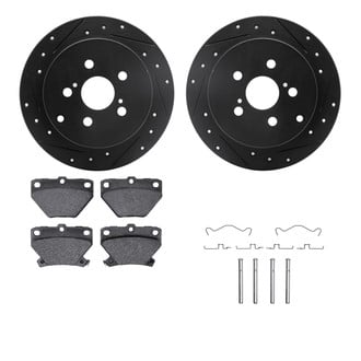 R1 Concepts® - Drilled and Slotted Rear Brake Kit with Performance Sport Pads
