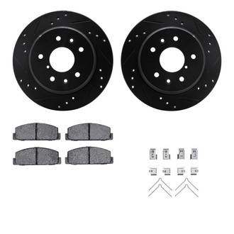 R1 Concepts® - Drilled and Slotted Rear Brake Kit with Performance Sport Pads